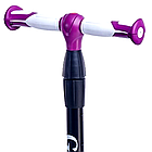 Складаний триколісний дитячий самокат з широкими світлими колесами Maraton Golf (фіолетовий), фото 3