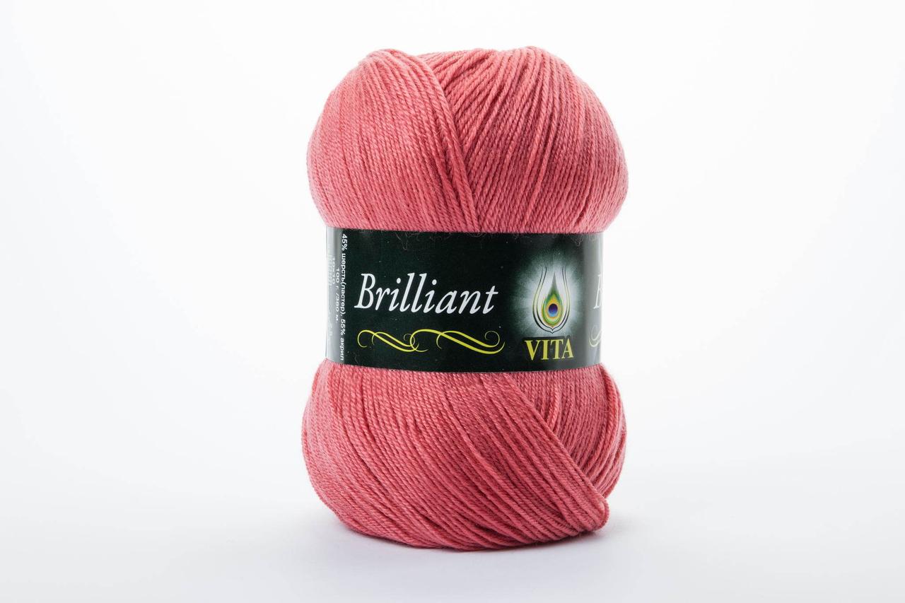 Пряжа напіввовняна VITA Brilliant, Color No.4960 корал