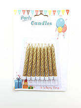 Свічки для торта золоті Party Candles