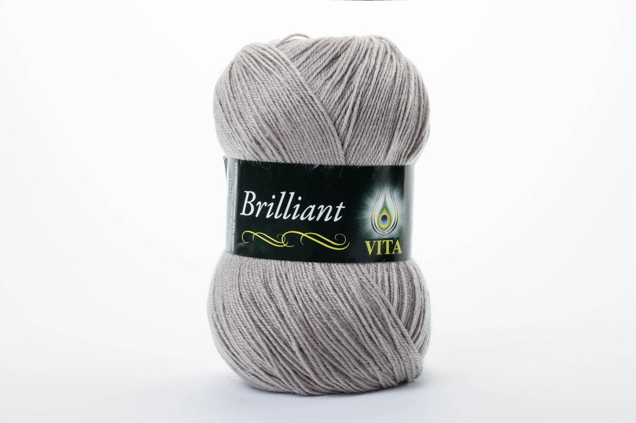 Пряжа напіввовняна VITA Brilliant, Color No.4966 кава з молоком