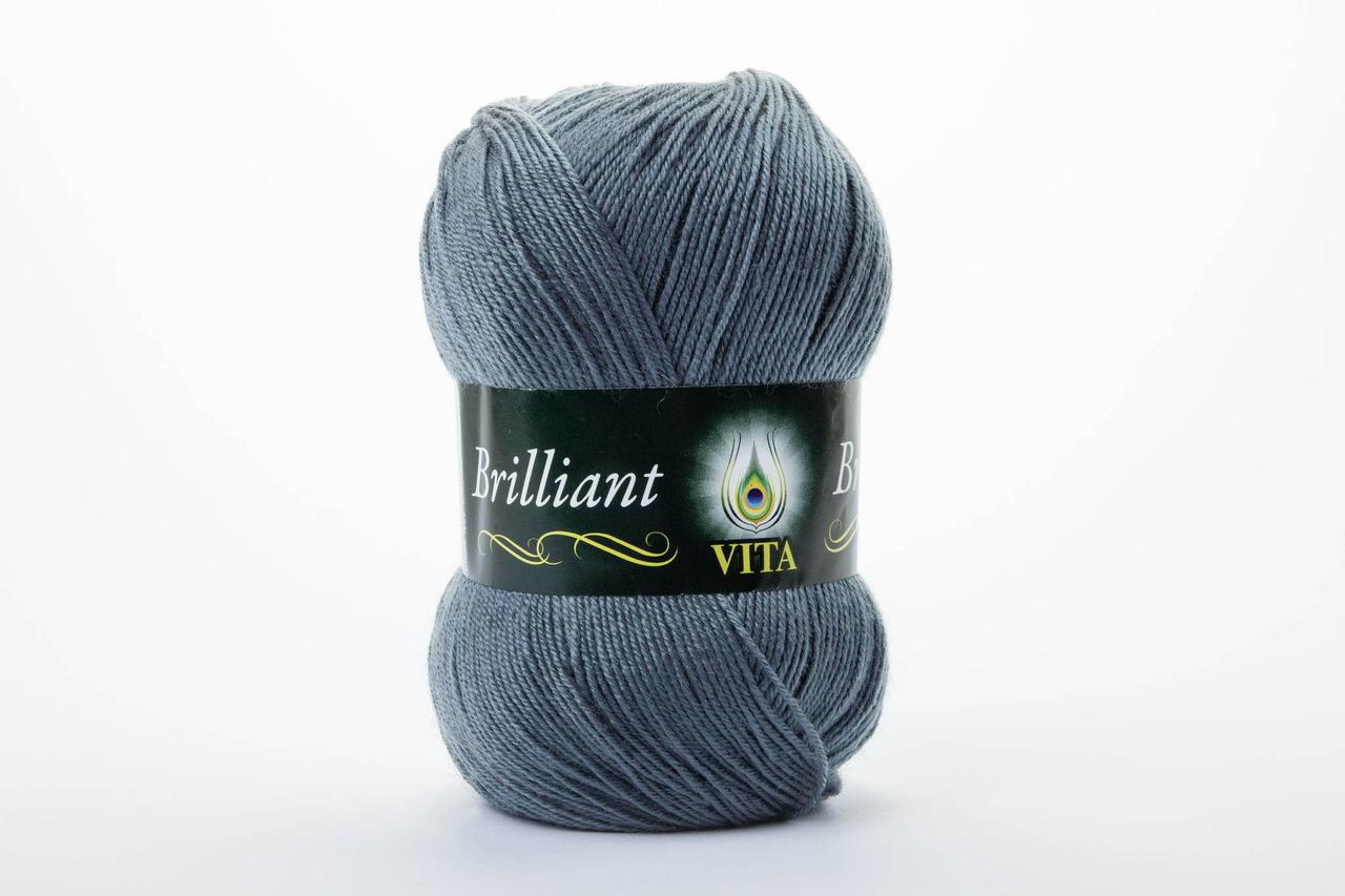 Пряжа напіввовняна VITA Brilliant, Color No.4980 асфальт