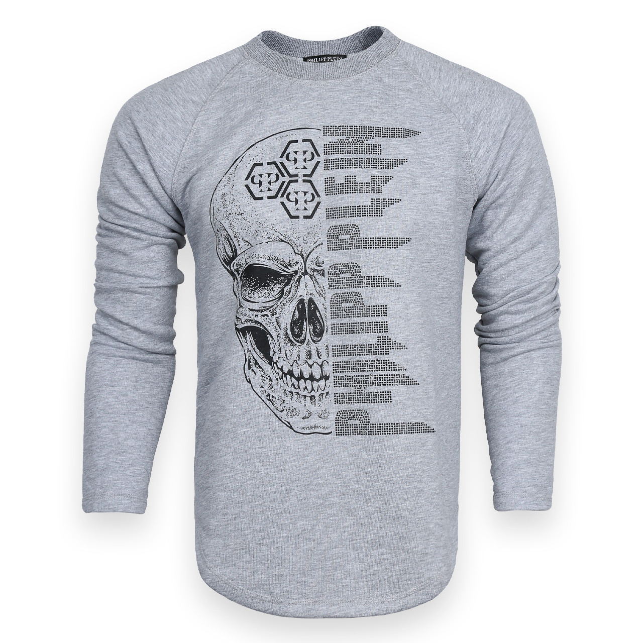 Світшот чоловічий меланж PHILIPP PLEIN №7 зі стразами черн Р-2 GRI XS(Р) 20-508-201-011