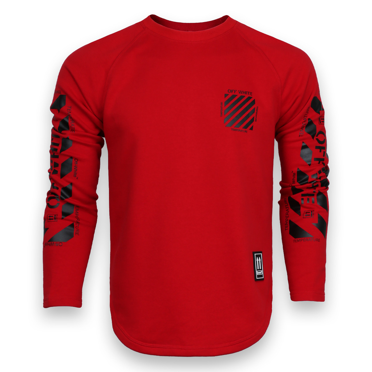 Світшот чоловічий червоний OFF-WHITE №6, рис на рукавах RED XL(Р) 20-518-201-003