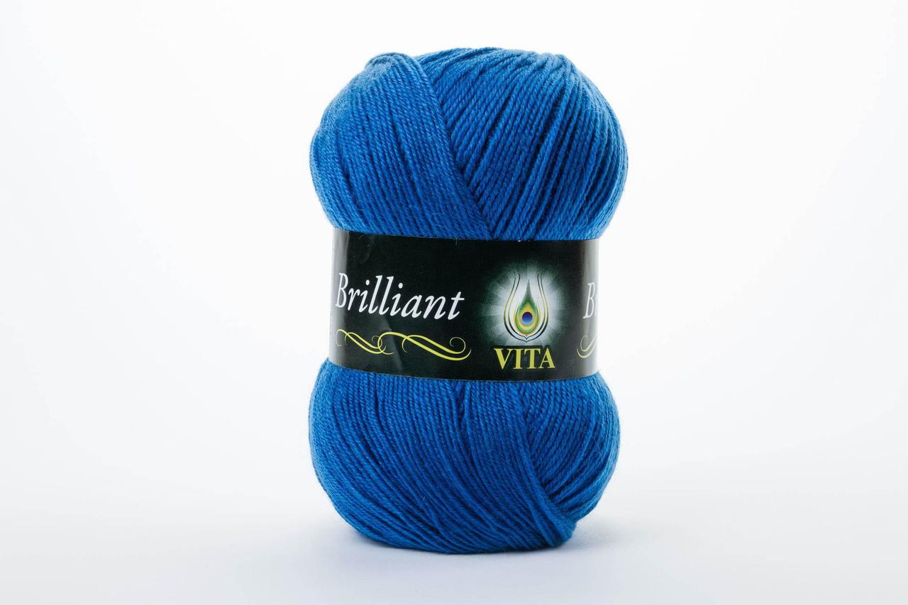 Пряжа напіввовняна VITA Brilliant, Color No.4989 синій електрик