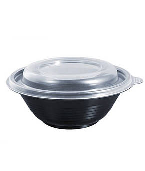 Одноразовий супник для доставки їжі ПС-117 350 мл чорний 480 шт/уп