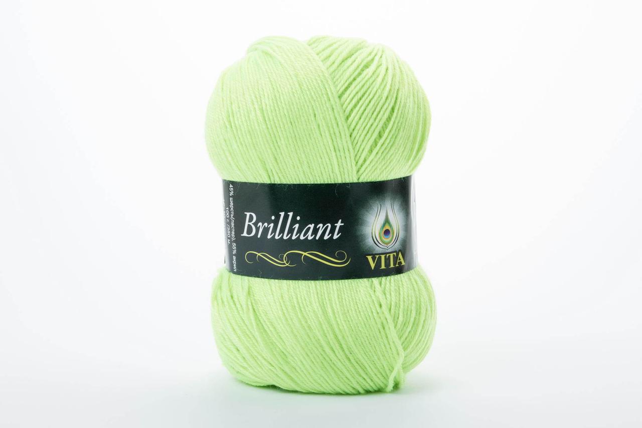 Пряжа напіввовняна VITA Brilliant, Color No.5103 кислотно-салатовий