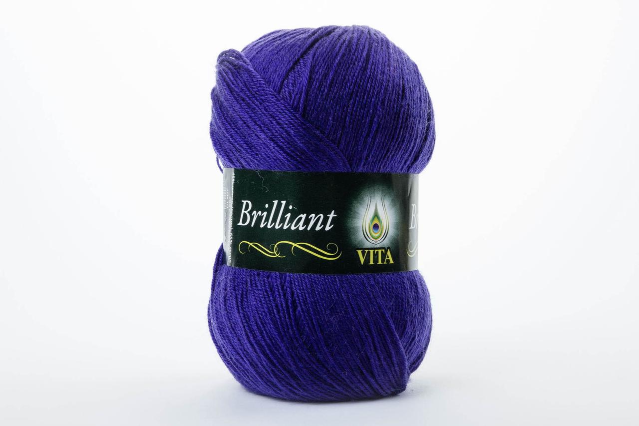 Пряжа напіввовняна VITA Brilliant, Color No.5105 темно-фіолетовий