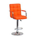 Барний стілець Августо AUGUSTO - ARM чорний оксамит + хром, з підлокітниками, фото 10