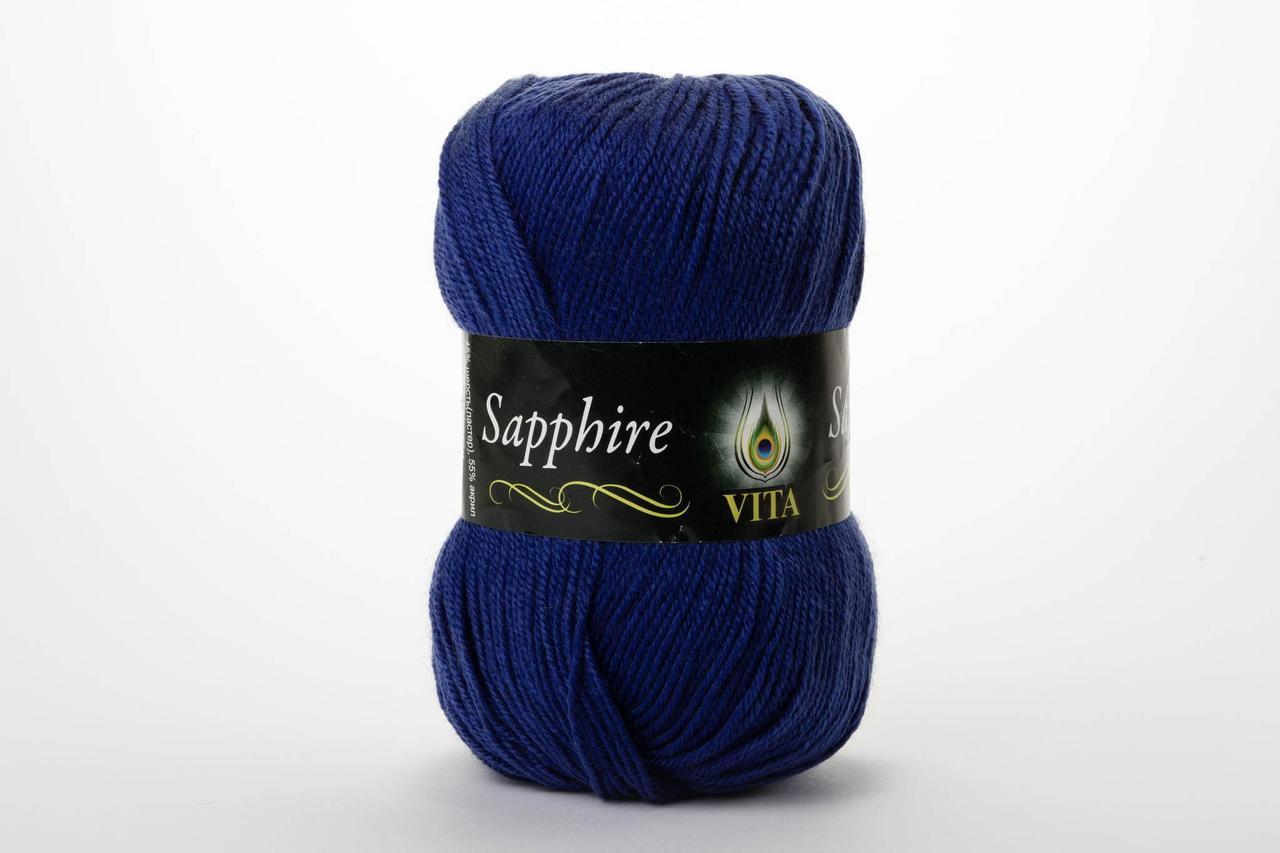 Пряжа напіввовняна VITA Sapphire, Color No.1507 синій електрик