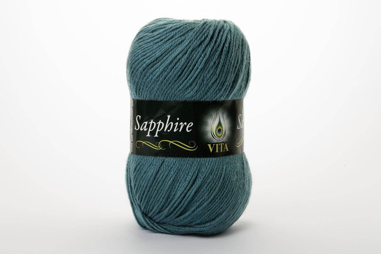 Пряжа напіввовняна VITA Sapphire, Color No.1508 морська хвиля