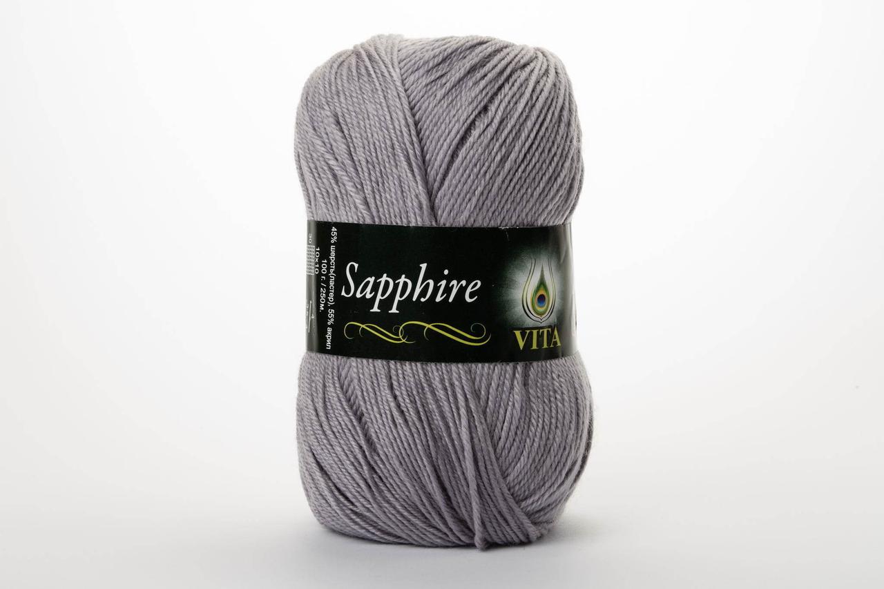 Пряжа напіввовняна VITA Sapphire, Color No.1509 світло-сірий