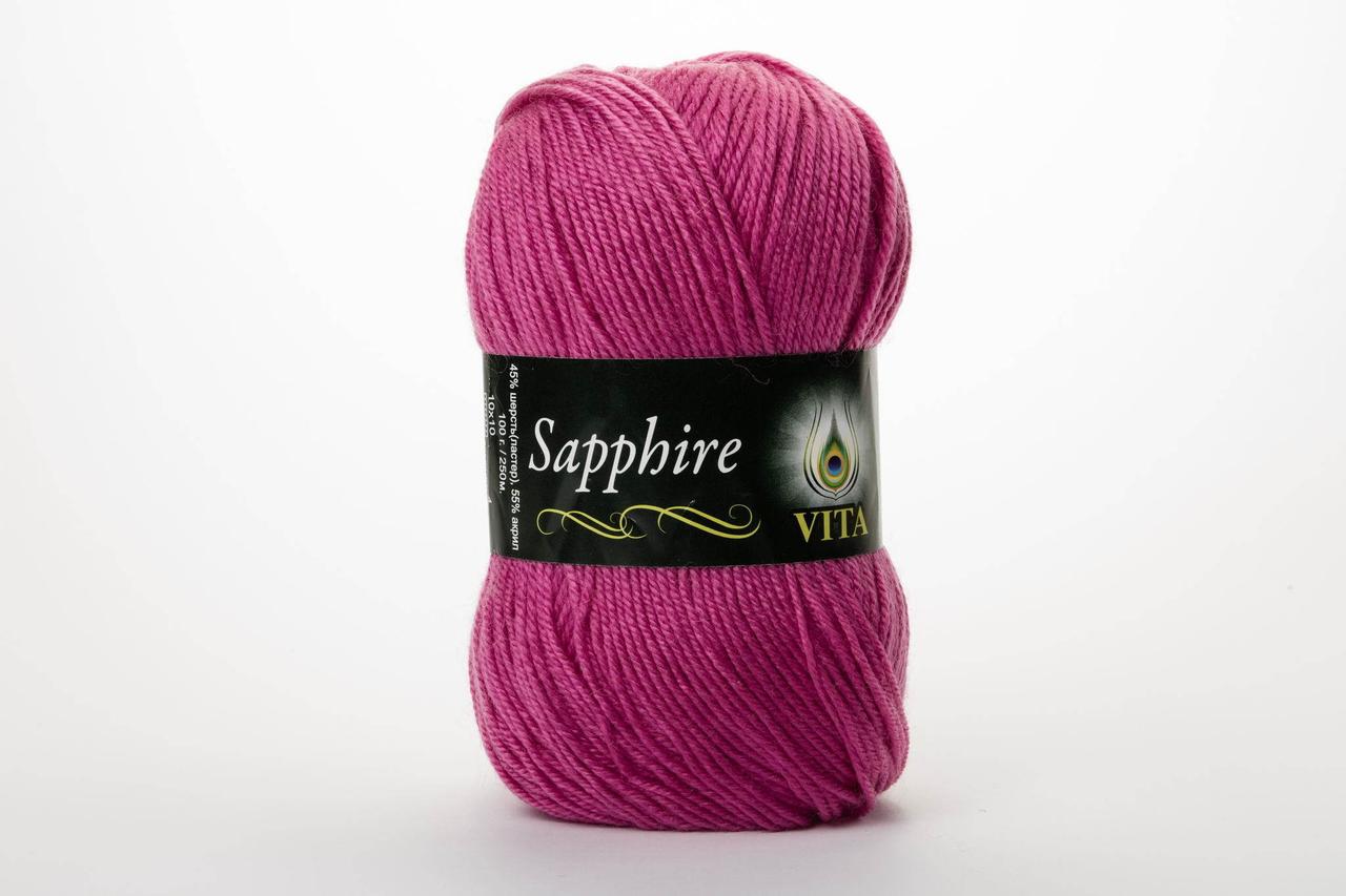 Пряжа напіввовняна VITA Sapphire, Color No.1510 темний рожево-бузковий