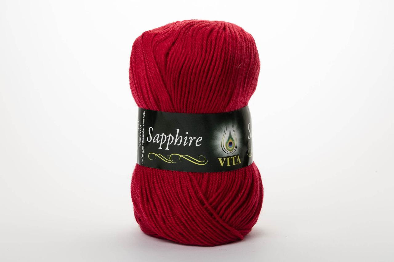 Пряжа напіввовняна VITA Sapphire, Color No.1513 червоний