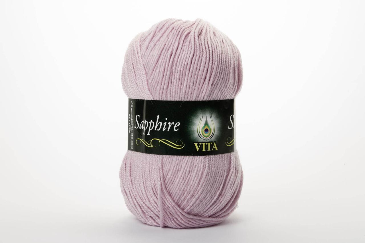 Пряжа напіввовняна VITA Sapphire, Color No.1518 бліда брудна бузок