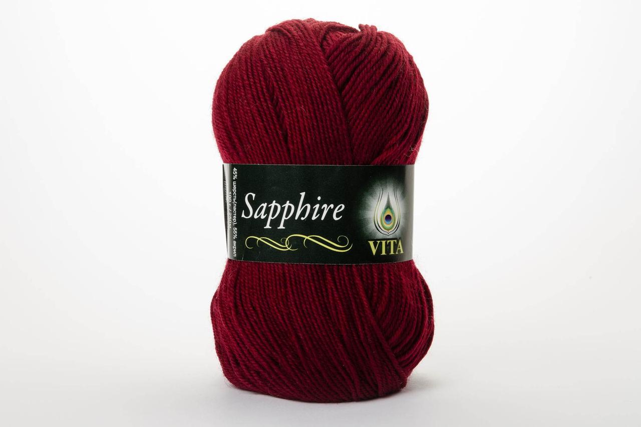 Пряжа напіввовняна VITA Sapphire, Color No.1519 буряковий, фото 1