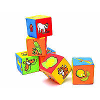 Розвиваюча Іграшка Розумна Іграшка М'які кубики «Живий світ», 6 штук
