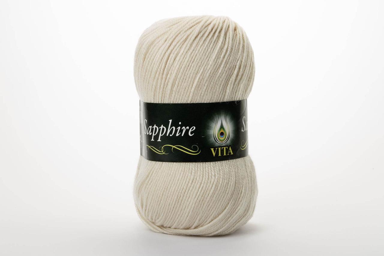 Пряжа напіввовняна VITA Sapphire, Color No.1527 молочний