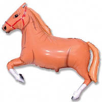 Шар фольгированный большой Лошадь Конь коричневьій
