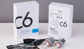 Автомобільні світлодіодні лід LED-лампи Headlight C6 H8 7600 lm 6000 K