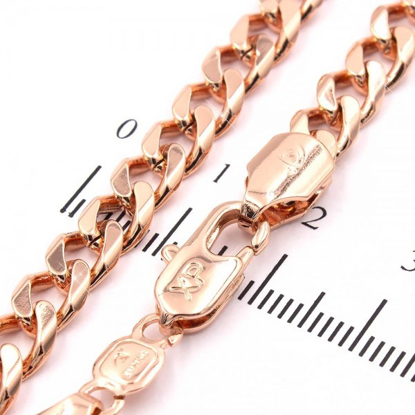 Ланцюжок позолота "панцирний об'ємний" 0,5*60 см (Медицинське золото), фото 1