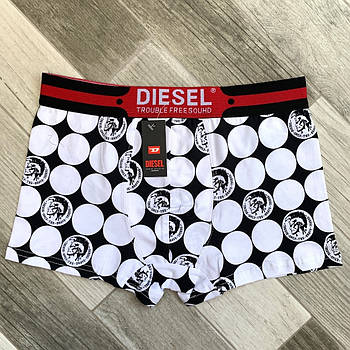 Труси чоловічі боксери бавовна Diesel 01, білі, розмір L (46-48), 05860