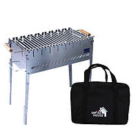 Мангал-валіза з нержавіючої сталі з сумкою та решіткою Smoke House Case 8