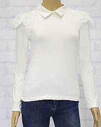 Блузка шкільна з довгим рукавом для дівчинки, з мереживом, ADK