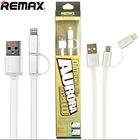 USB кабель Remax Aurora RC-020t 2in1 Lightning-microUSB Белый