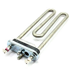 Тен для пральної машини Indesit, Ardo, Whirlpool з отвором і бортиком (L=185, 1900W) - тен до пральної машини