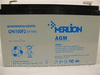 Акумулятор 6v 10 Ah MERLION GP6100F2 (150x50x95 (100) мм)