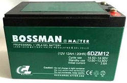 Акумулятор тяговий 12 V 12 Ah Bossman 6-DZM-12 клем під паяння, 10x10x15 см