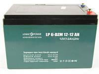 Аккумулятор тяговый 12V 12 Ah LogicPower LP 6-DZM-12 2024год, (клеммы под винтик), 10x10x15см