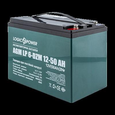 Акумулятор тяговий 12 V 50 Ah LogicPower LP 6-DZM-50 (під гвинтик) (2023 рік)(22.4x13.5x17.8 см)