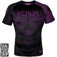 Оригінальний чоловічий рашгард Venum NoGi 2.0 Rashguard - Short Sleeves - Black/Purple