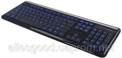 Клавиатура с подсветкой букв HQ-Tech KB-307F, USB (синяя подсветка) - фото 1 - id-p42942065