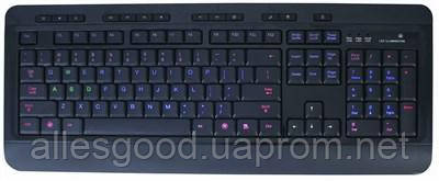 Клавіатура з підсвічуванням літер HQ-Tech KB-310FMC, USB multicolor (4-квіти підсвітки)