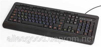 Клавиатура с подсветкой букв HQ-Tech KB-310FMC, USB multicolor (4-цвета подсветки) - фото 5 - id-p42942067