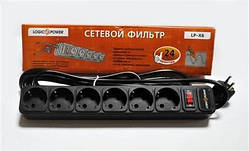 Мережевий фільтр LogicPower LP-X6 black (3 m)