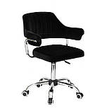 Крісло офісне Джеф JEFF CH — OFFICE червоний шкірозамінник, на хром хрестовині з колесами, фото 8