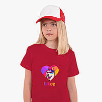Детская футболка для девочек Лайки Лайка (Likee) (25186-1598) Красный