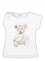 Модная детская футболка для девочки с рисунком мишки Artigli Италия A06661 Белый