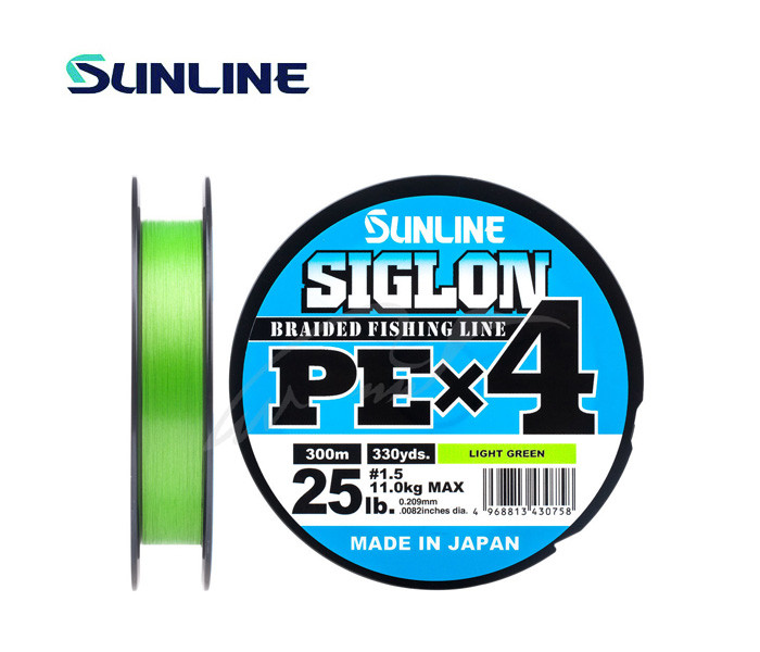 Шнур Sunline Siglon PE х4 300m (салат.) #1.7/0.223 mm 30lb/13.0 kg, фото 1