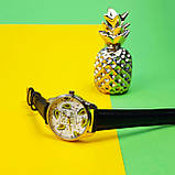Часы ZIZ ЗОЖ (ремешок насыщенно - черный, золото) + дополнительный ремешок подарунок, фото 5
