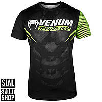 Оригінальна чоловіча футболка Venum Training Camp 2.0 Dry Tech T-shirt - Black/Neo Yellow - Exclusive