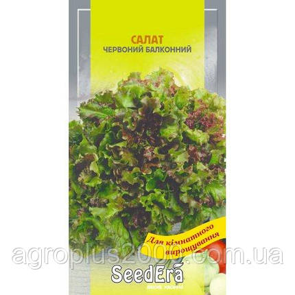 Насіння Салат листовий Червоний Балконний 1 грам SeedEra, фото 1