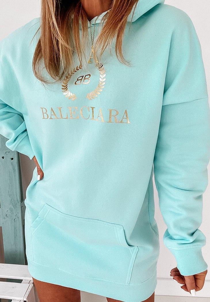 Сукня міні вільна з капюшоном і кишенею, фото 1