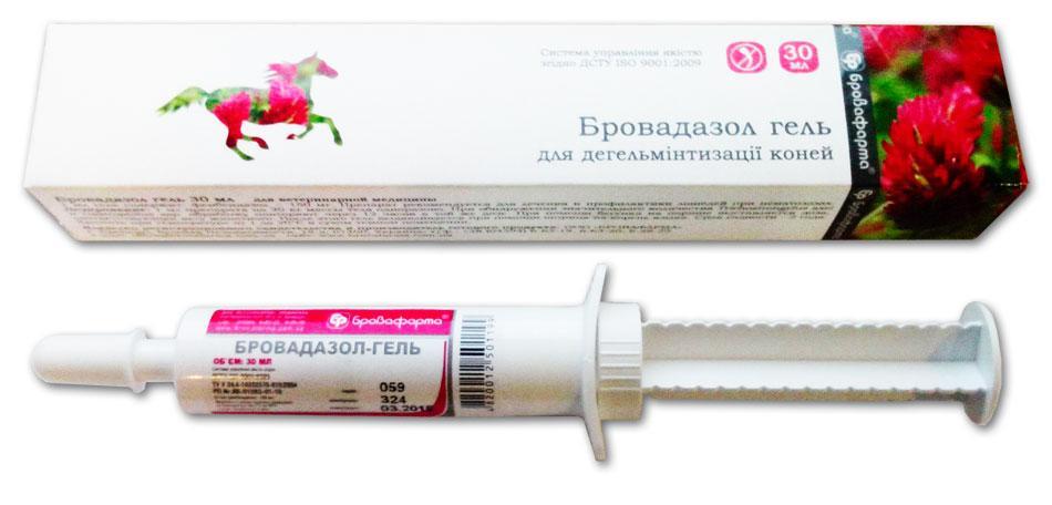 Бровадазол гель  від глистів для коней, шприц 30 мл, фото 1