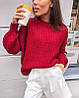Жіночий теплий в'язаний светр із довгим рукавом, фото 2