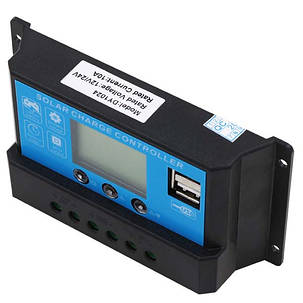 Контролер заряду 10А 12В/24В JUTA з дисплеєм і USB гніздом сонячне зарядний пристрій DY1024, фото 2