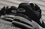 Кросівки New Balance 991 Black White 44, 45 розмір, фото 6